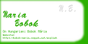 maria bobok business card